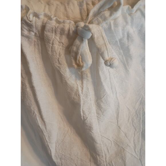 Yasa Gauzy Pants White Wide Leg Drawstring Sz L Beach Resortwear Pool - Picture 4 of 8